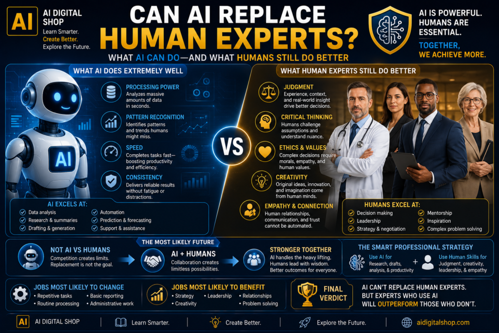 can AI replace human experts