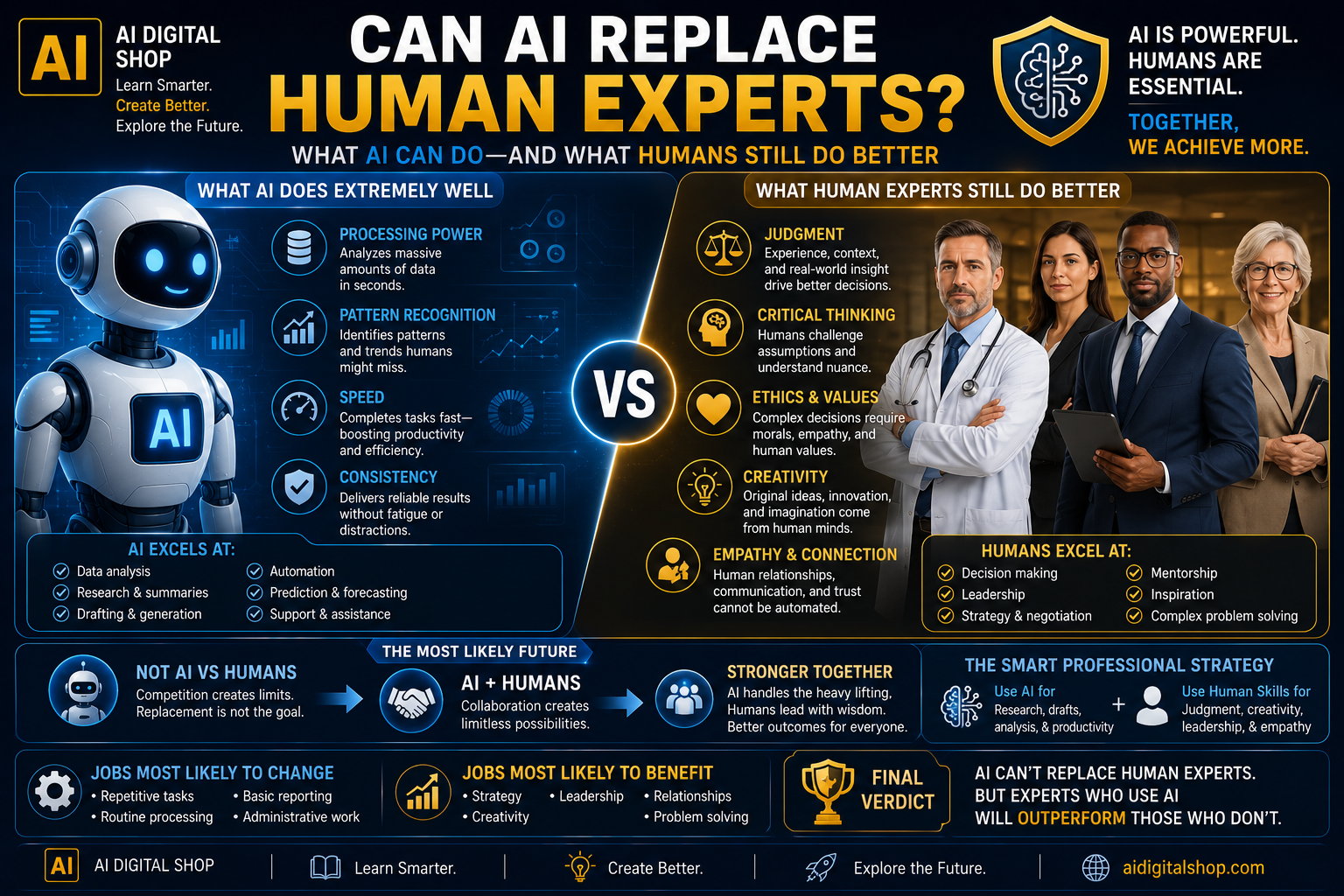 can AI replace human experts